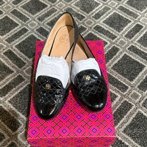 Tory Burch Quilted Black Flats